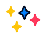 Motif étincelles colorées
